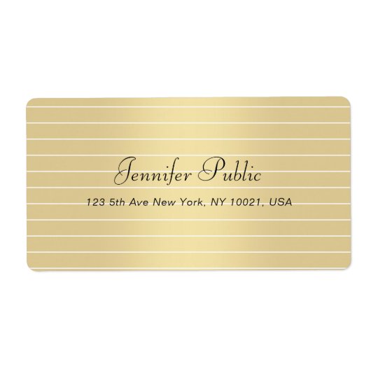 エレガントフェイク金ゴールド書台本のモダントレンディー ラベル (正面)