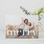 エレガントフェイク金ゴールド植物学メリークリスマス写真 シーズンカード (スタンド正面)