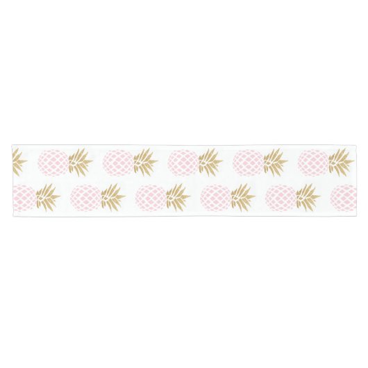 エレガントフェイク金ゴールド熱帯パイナップル ショートテーブルランナー (横)