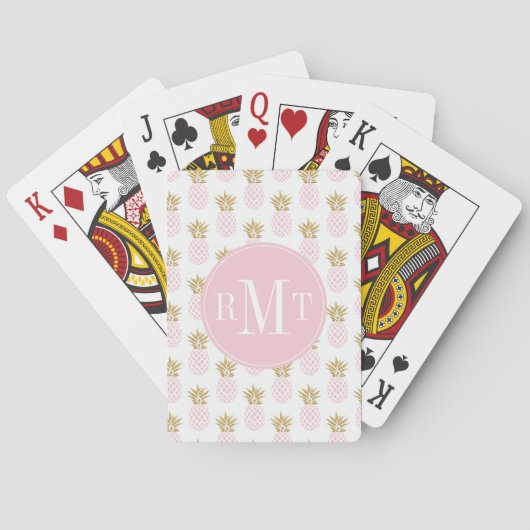 エレガントフェイク金ゴールド熱帯パイナップル トランプ (裏面)