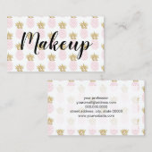 エレガントフェイク金ゴールド熱帯パイナップル 名刺 (正面/裏面)