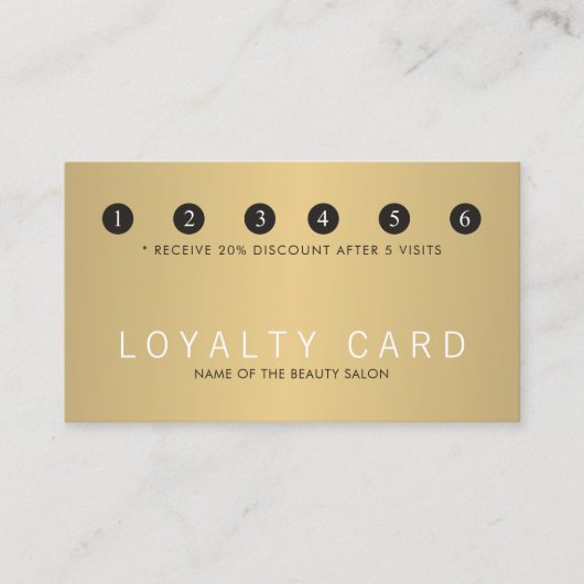 エレガントフェイク金ゴールド白美しいサロンロイヤリティ ロイヤリティカード (正面)