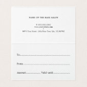 エレガントフェイク金ゴールド白髪ギフト証明書 (内部フラット)