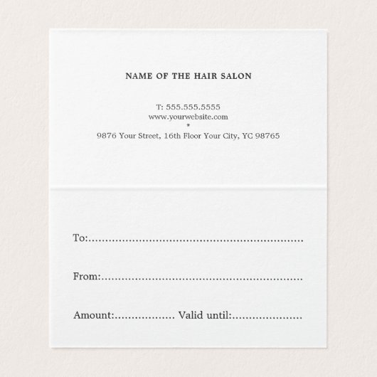 エレガントフェイク金ゴールド白髪ギフト証明書 (内部フラット)