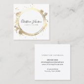 エレガントフェイク金ゴールド箔円 スクエア名刺 (正面/裏面)