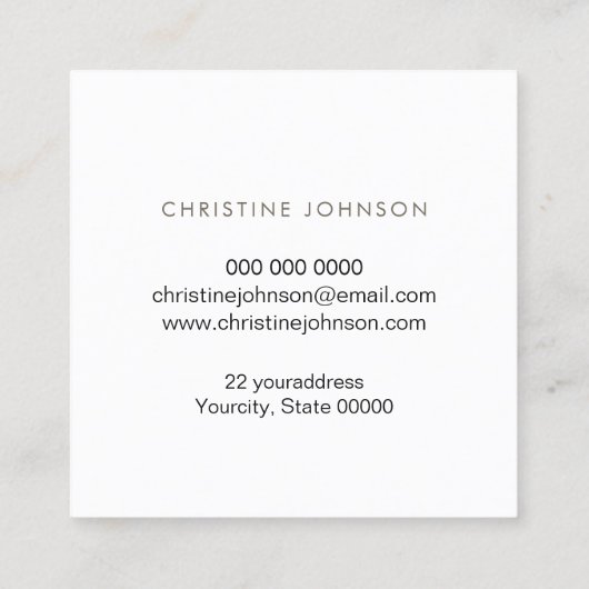 エレガントフェイク金ゴールド箔円 スクエア名刺 (裏面)