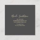 エレガントフェイク金ゴールド箔円 スクエア名刺 (裏面)