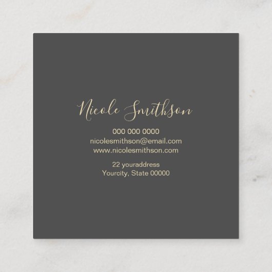 エレガントフェイク金ゴールド箔円 スクエア名刺 (裏面)