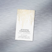 エレガントフェイク金ゴールド紙吹雪ドットのパターン マグネット名刺 (インサイチュ)