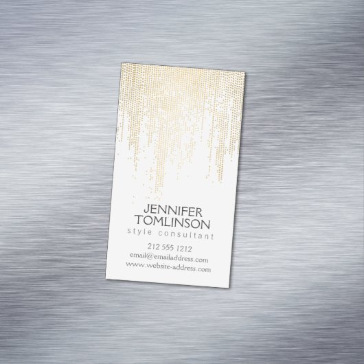 エレガントフェイク金ゴールド紙吹雪ドットのパターン マグネット名刺 (インサイチュ)