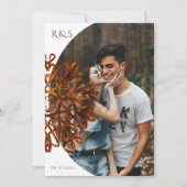 エレガントフェイク金ゴールド結婚写真 招待状 (正面)