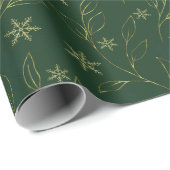 エレガントフェイク金ゴールド葉グリッター ラッピングペーパー (ロールコーナー)