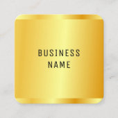 エレガントフェイク金ゴールド金属ルックモダングラマー スクエア名刺 (正面)