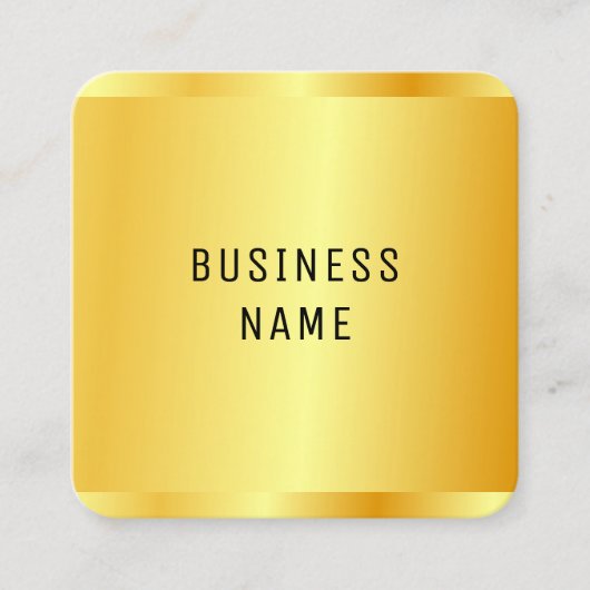 エレガントフェイク金ゴールド金属ルックモダングラマー スクエア名刺 (正面)