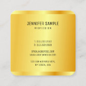 エレガントフェイク金ゴールド金属ルックモダングラマー スクエア名刺 (裏面)