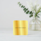 エレガントフェイク金ゴールド金属ルックモダンテンプレート スクエア名刺 (スタンド正面)