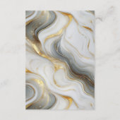 エレガントフェイク金ゴールド・グレーとホワイト・マーリー結婚ズ エンクロージャーカード (裏面)