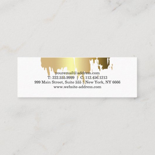 エレガントフェイク金ゴールド スキニー名刺 (裏面)