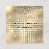 エレガントフェイク金ゴールド スクエア名刺 (正面)