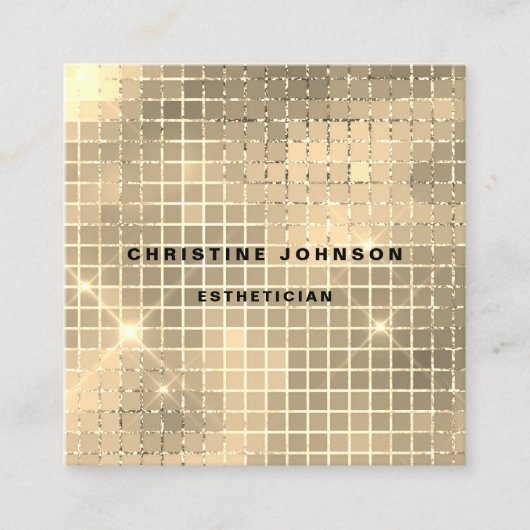 エレガントフェイク金ゴールド スクエア名刺 (正面)