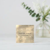 エレガントフェイク金ゴールド スクエア名刺 (スタンド正面)