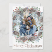 エレガントフェイク金ゴールド・メリー・クリスマスと写真 シーズンカード (正面)