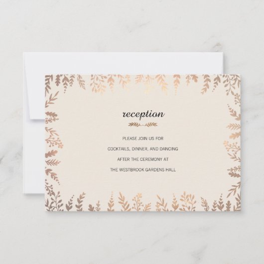 エレガントフェイク金ゴールド 招待状 (正面)