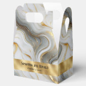 エレガントフェイク金ゴールド、灰色の白い大理石の優先ボックス フェイバーボックス (オープン)