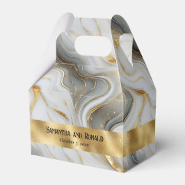 エレガントフェイク金ゴールド、灰色の白い大理石の優先ボックス フェイバーボックス