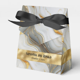 エレガントフェイク金ゴールド、灰色の白い大理石の優先ボックス フェイバーボックス