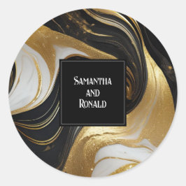 エレガントフェイク金ゴールド、白黒マルブリュー結婚ズ ラウンドシール