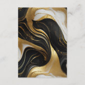 エレガントフェイク金ゴールド、白黒マルブル結婚ス エンクロージャーカード (裏面)