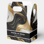 エレガントフェイク金ゴールド、白黒大理石の好意ボックス フェイバーボックス (オープン)