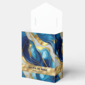 エレガントフェイク金ゴールド、青と白の大理石のお気に入りボックス フェイバーボックス (オープン)