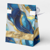 エレガントフェイク金ゴールド、青と白の大理石のお気に入りボックス フェイバーボックス (裏面サイド)