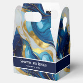 エレガントフェイク金ゴールド、青と白の大理石のお気に入りボックス フェイバーボックス (オープン)