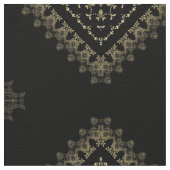 エレガントフェイク金ゴールド・黒色化粧柄 ファブリック (クローズアップ)