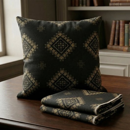 エレガントフェイク金ゴールド・黒色化粧柄 ファブリック