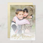 エレガントフェイク金箔台本クリスマス・フォトカード シーズンカード (正面/裏面)