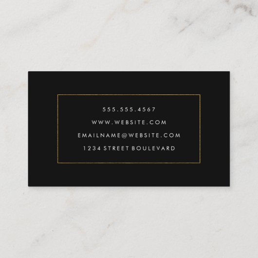 エレガントフェイク金縁ど白黒 名刺 (裏面)