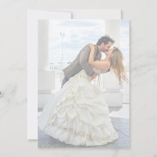 エレガントフェイク Vellumエフェクトオーバーレイ結婚フォトI 招待状 (裏面)