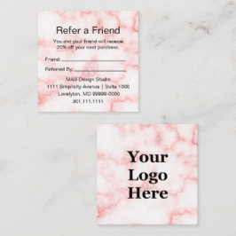 エレガントフェイクPink Marble Business Logo 紹介カード