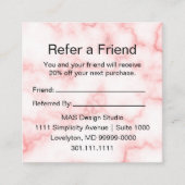 エレガントフェイクPink Marble Business Logo 紹介カード (正面)