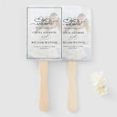 エレガントフェイクVellumエフェクトオーバーレイ結婚写真 ハンドファン (正面&裏面)