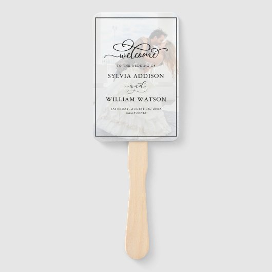 エレガントフェイクVellumエフェクトオーバーレイ結婚写真 ハンドファン (正面)