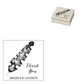 エレガントフェザー – ありがとうございパーソナライズされた- ラバースタンプ (押印)