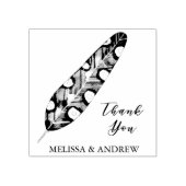 エレガントフェザー – ありがとうございパーソナライズされた- ラバースタンプ (インプリント)