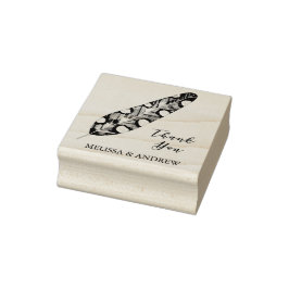 エレガントフェザー – ありがとうございパーソナライズされた- ラバースタンプ