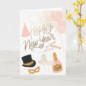 エレガントフェスティバルアイコンカードハッピーニューイヤーカード カード (黄色い花)