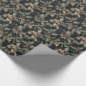 エレガントフェスティバルアカンサス離れスクリスマスホリデイ ラッピングペーパー (角)